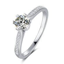 Ready to Ship New Fashion 925 Sterling Silver Moissanite Ring